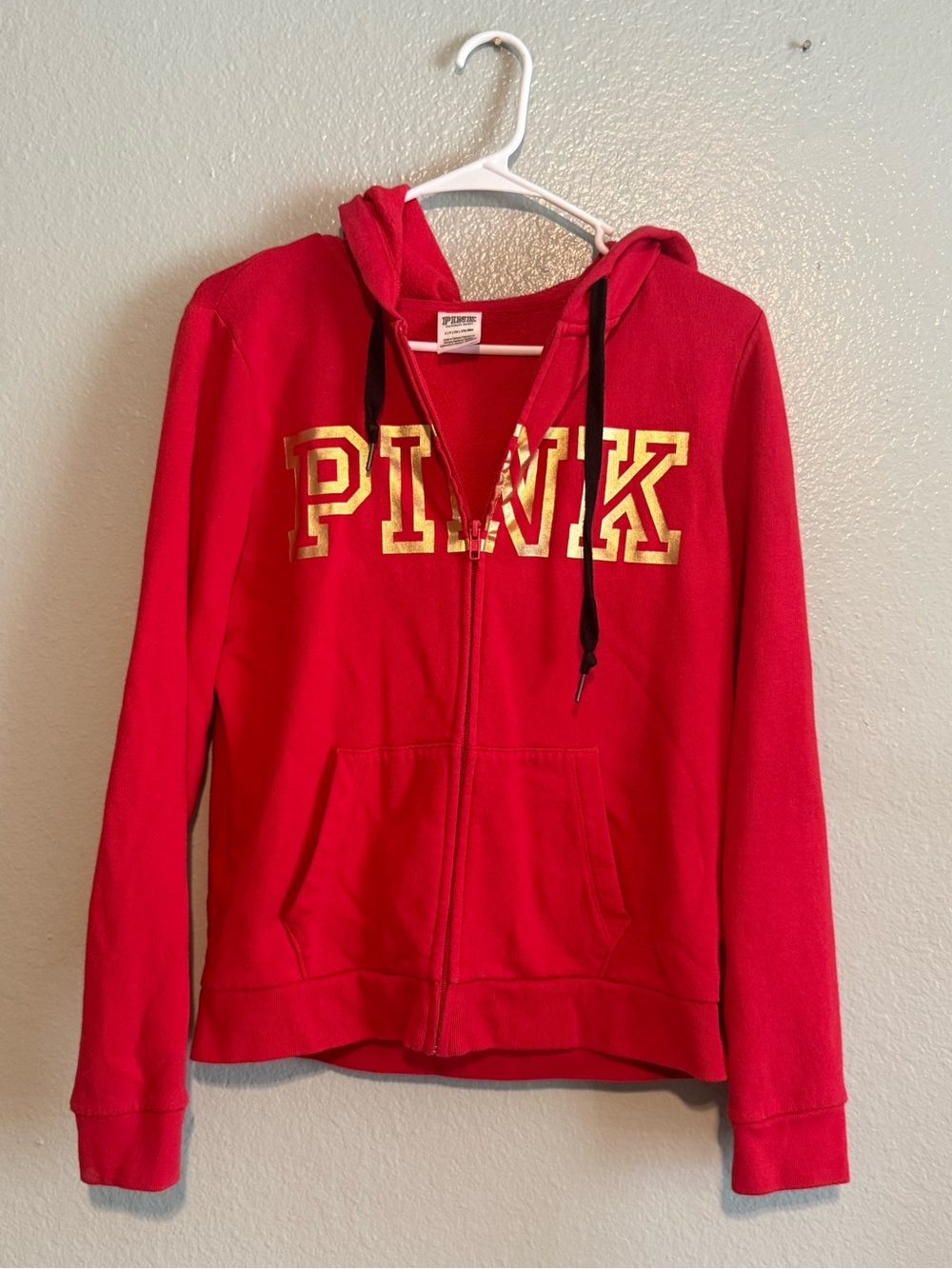 PINK Victoria's Secret Bright Red Fleece Hoodie